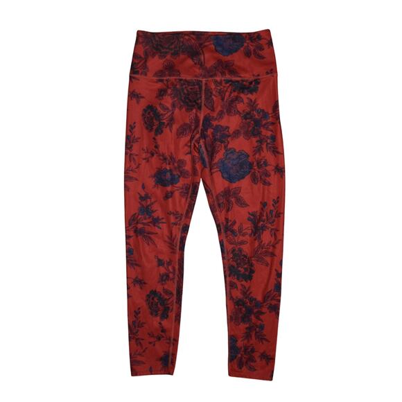 FREE PEOPLE MOVEMENT‎ $78 Ashford Lose Control Cropped Legging Red Combo Medium - Picture 1 of 4